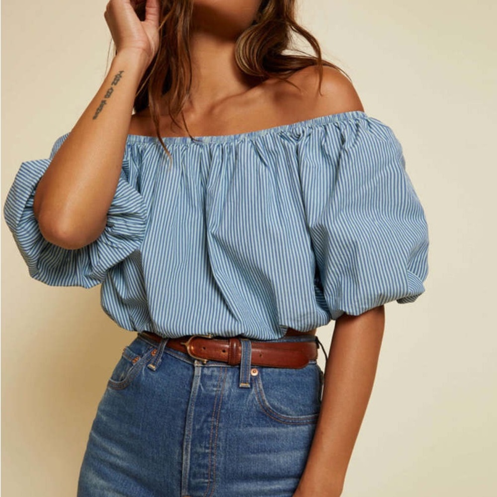 NATION LTD Sonali Bubble Hem Top